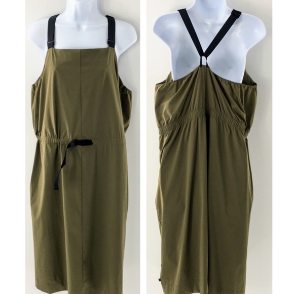 Mountain Hardwear Womens Dress Olive Green Freefall Halter Utility Coverup Sz XL - Picture 1 of 13